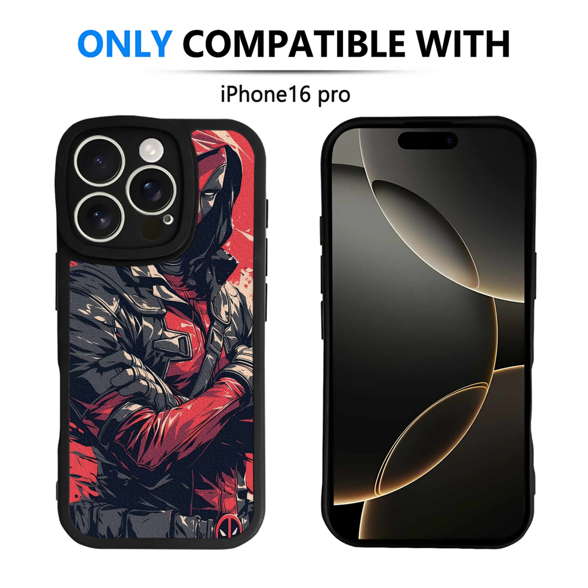 （画像用） Deadpool デッドプール 【iPhone 16シリーズ対応】シリコンスマホケース（レザー調） 材質：シリコン